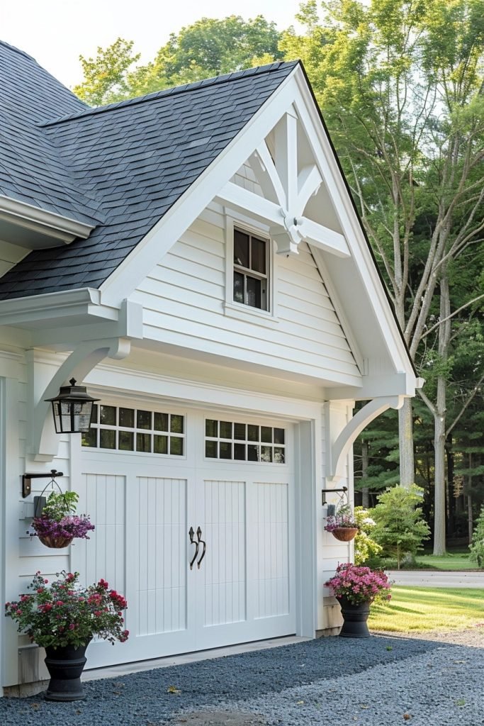 Farmhouse Garage with Decorative Gable