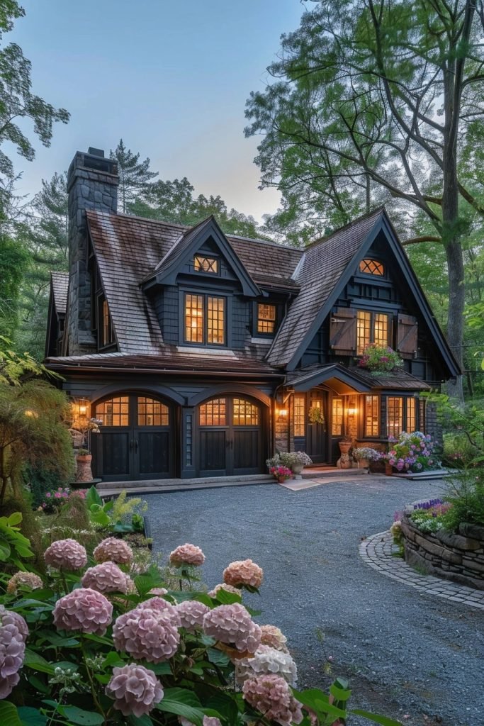 Farmhouse Garage with Dormer Windows