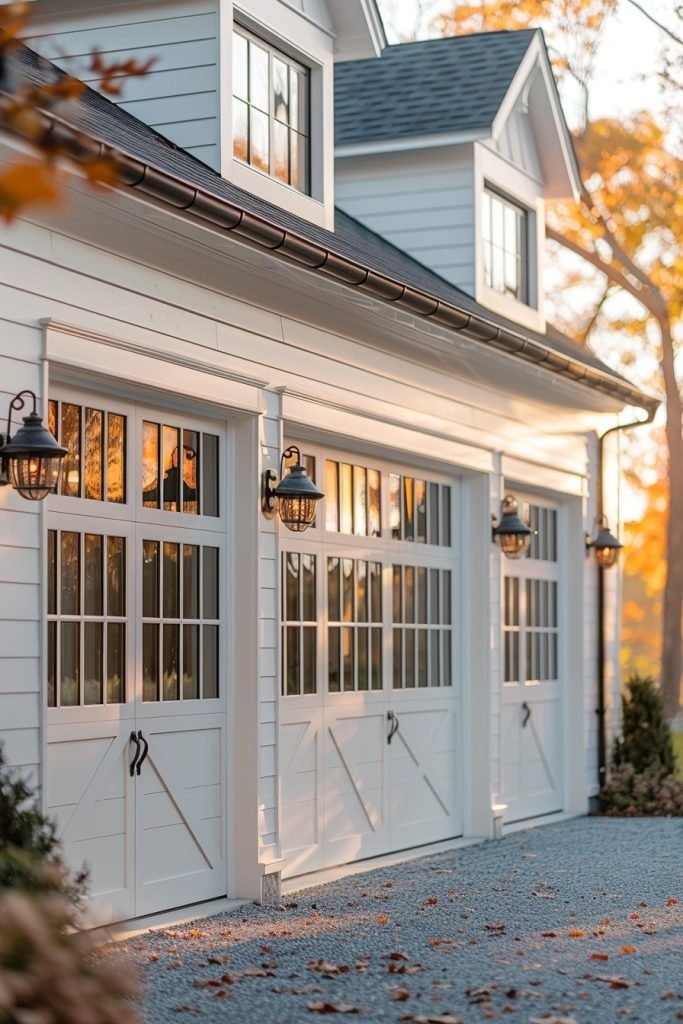 Farmhouse Garage with Oversized Windows