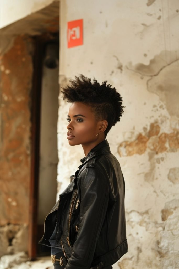 Faux Hawk hairstyle for black hair
