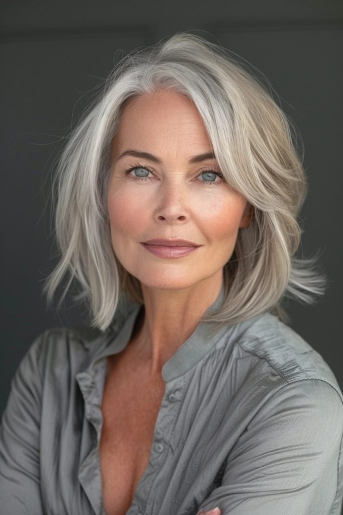 Feathered Bob hairstyles 50 year old women