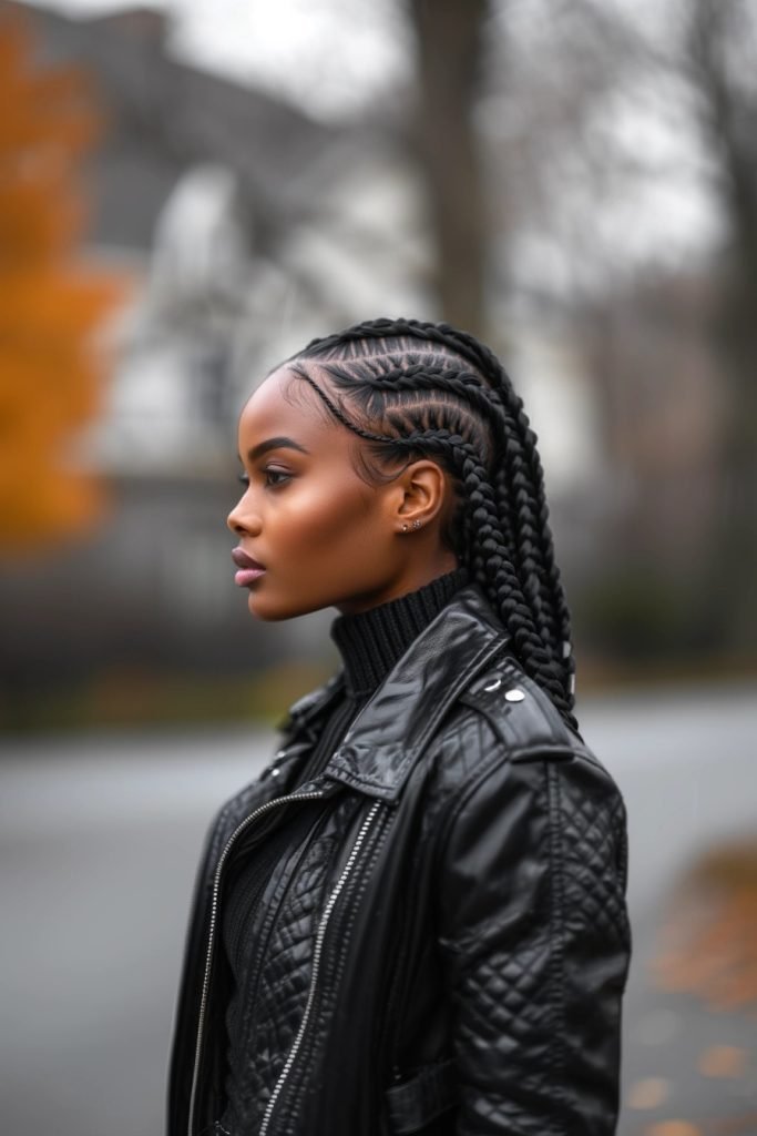 Feed-In Braids hairstyles for black hair