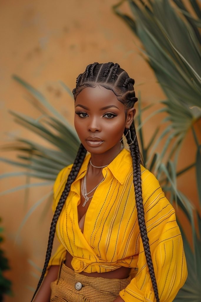 Feed-In Braids hairstyles for black hair