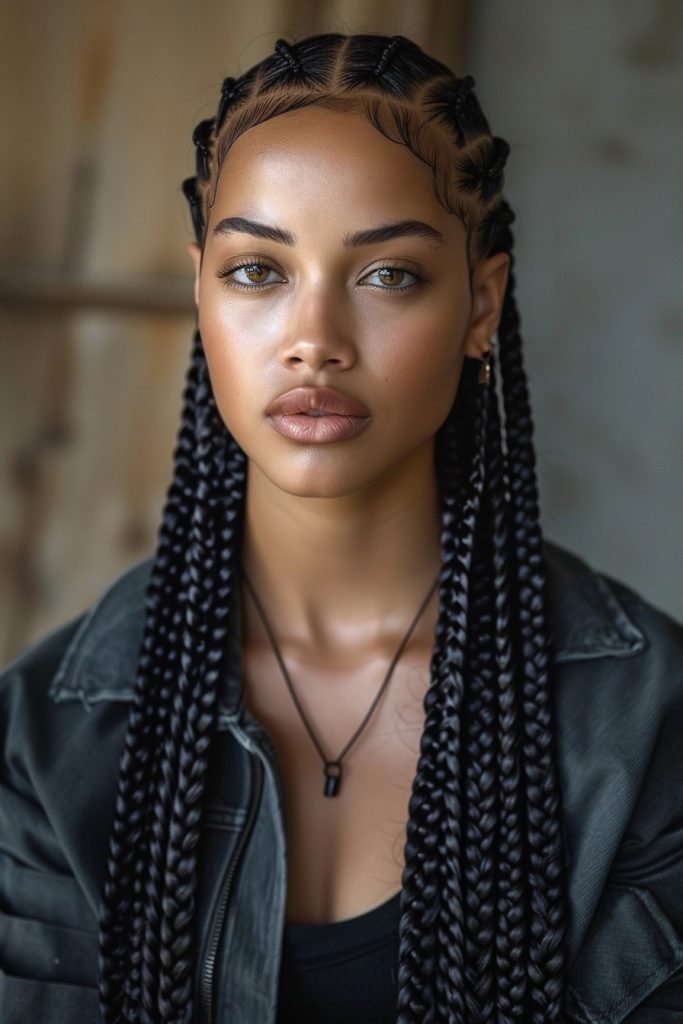 Feed-In Braids hairstyles for black hair