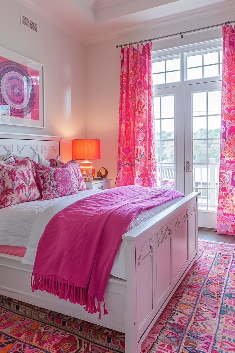 29 Curtains For Pink Bedroom Ideas To Add A Pop Of Color - Courtneys World