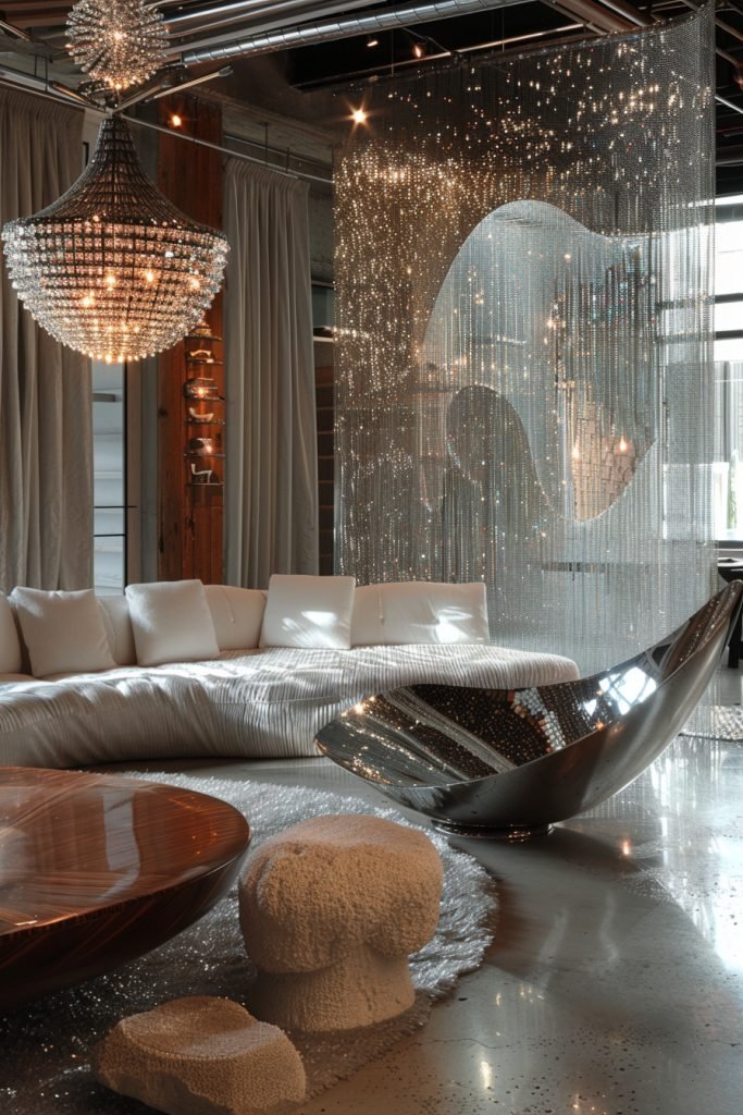 Futuristic Mirror Curtains