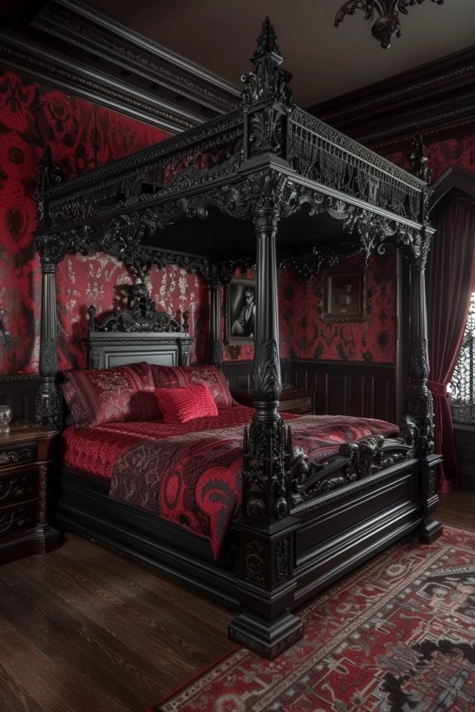 Gothic Chamber with Canopy Bed