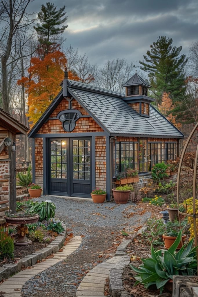 Greenhouse Attached Farmhouse Garage