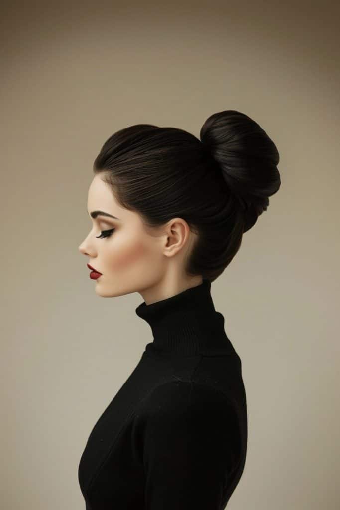 High Bun hairstyles for black hair