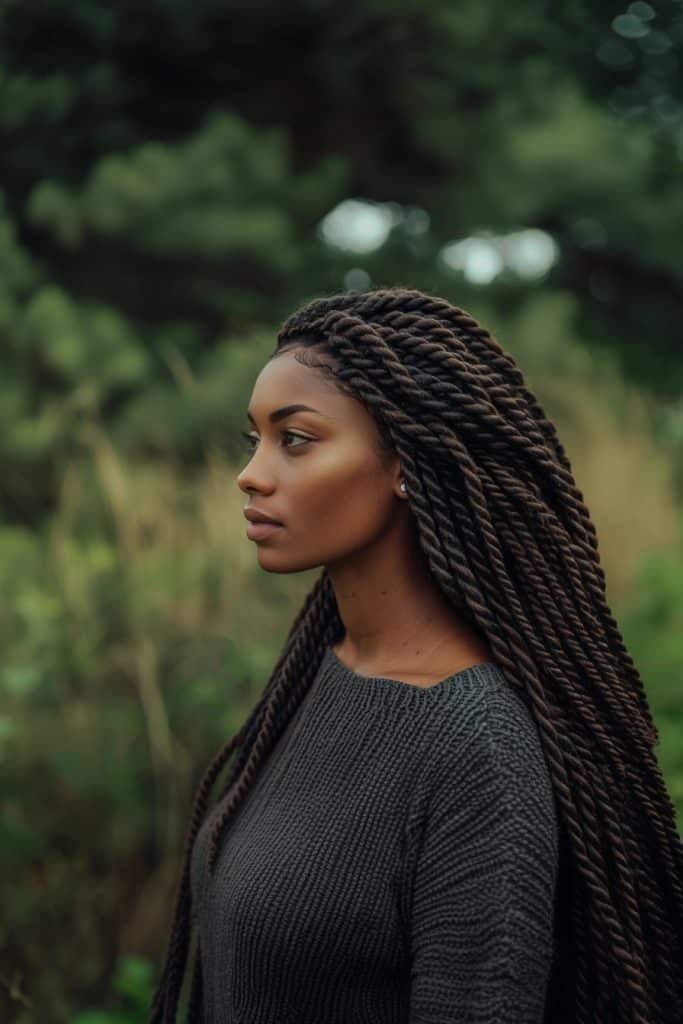 Jumbo Braids hairstyles for black hair