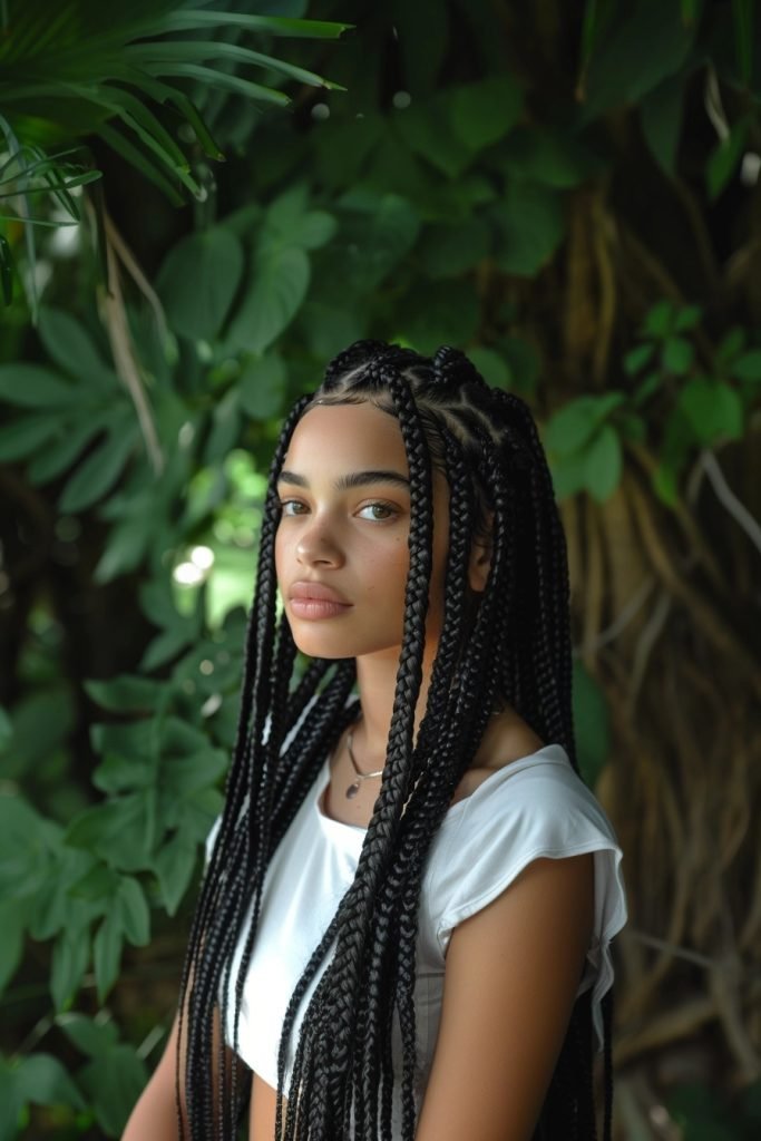 Jumbo Braids hairstyles for black hair