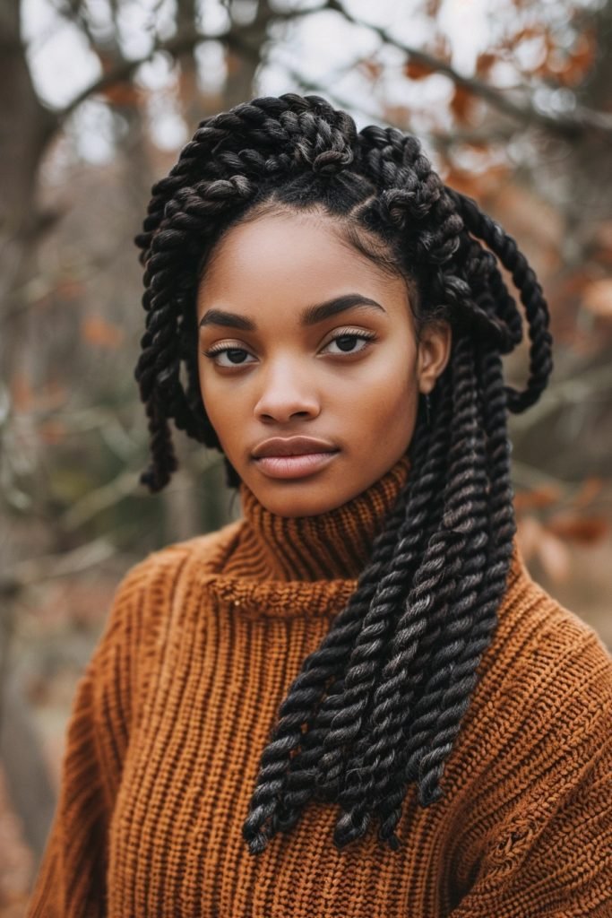 Jumbo Braids hairstyles for black hair