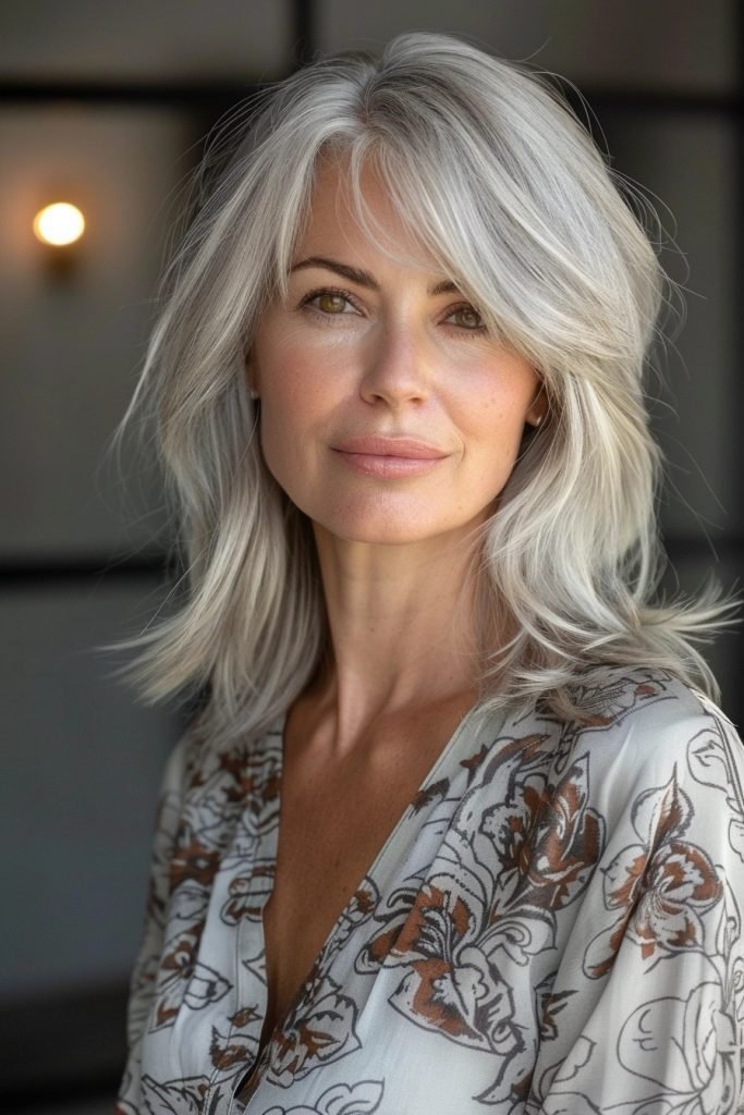 Long Bob with Bangs hairstyles 50 year old women