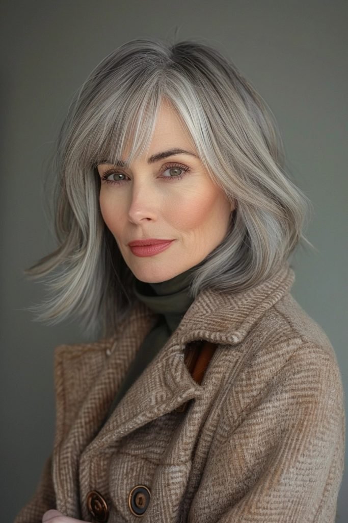 Long Bob with Bangs hairstyles 50 year old women