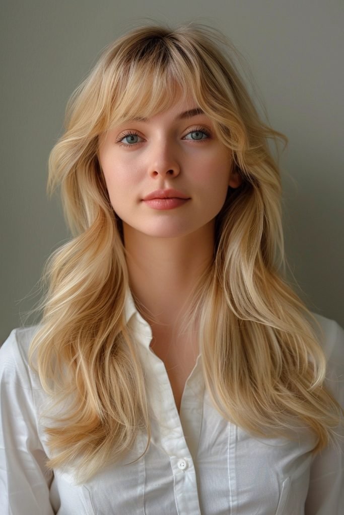 Long Feathered Bangs hairstyles for long hair