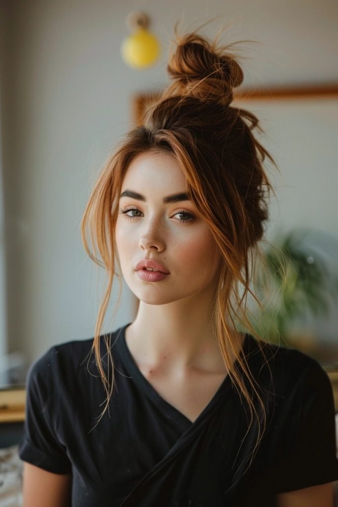 Messy Bun Hairstyles for Medium Length Hair