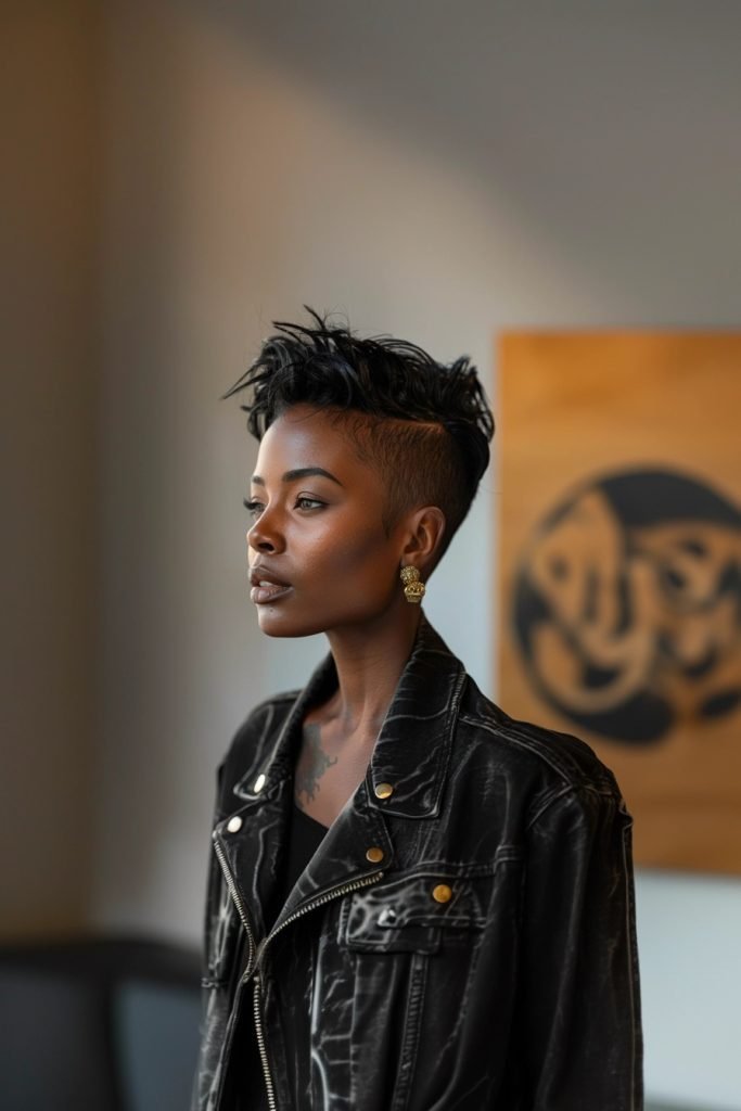 Mohawk with Shaved Sides hairstyles for black hair