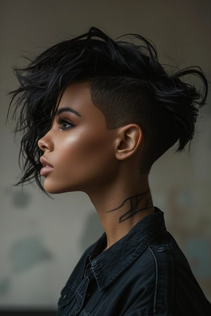 Mohawk with Shaved Sides hairstyles for black hair