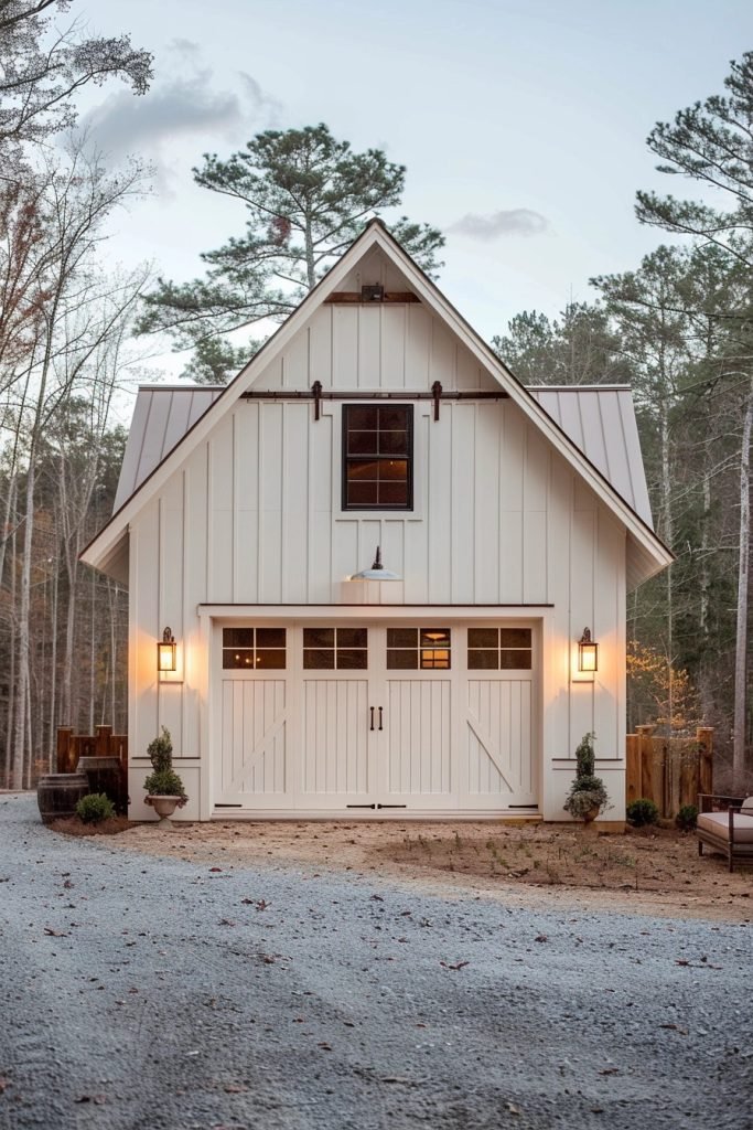 Shiplap Exterior Farmhouse Garage