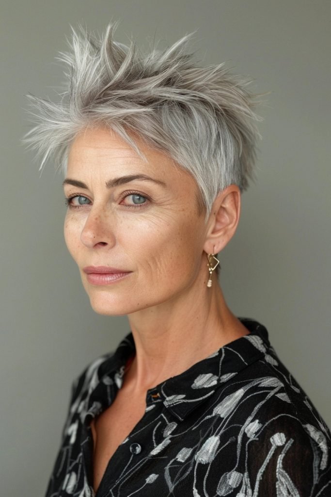 Short and Spiky hairstyles 50 year old women