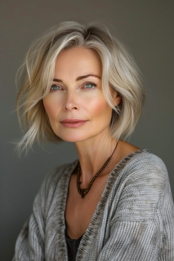 Side Part Bob hairstyles 50 year old women