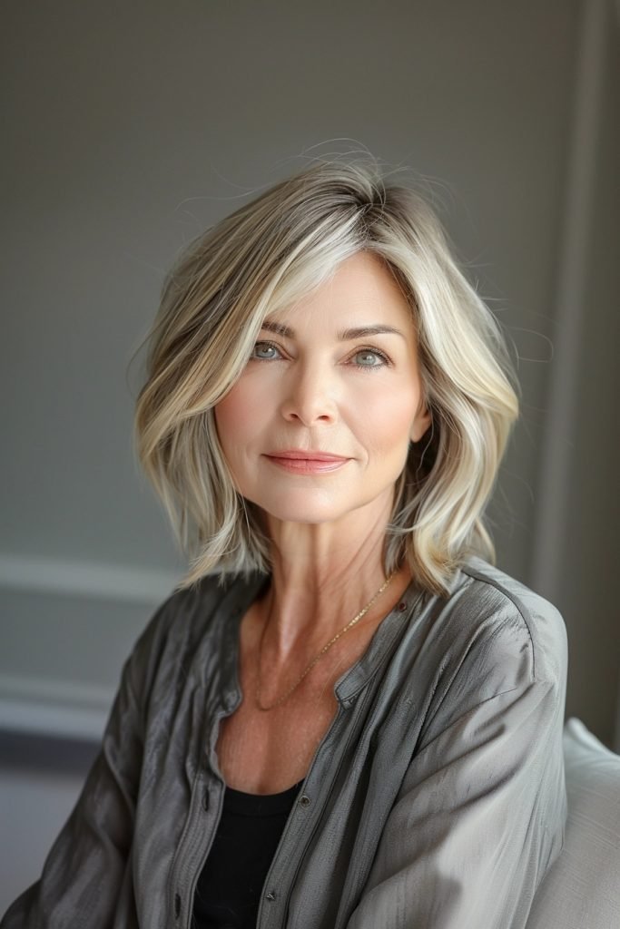 Side Part Bob hairstyles 50 year old women