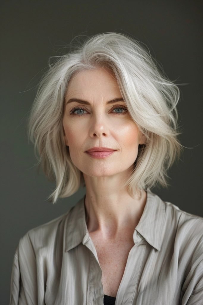 Side Part Bob hairstyles 50 year old women
