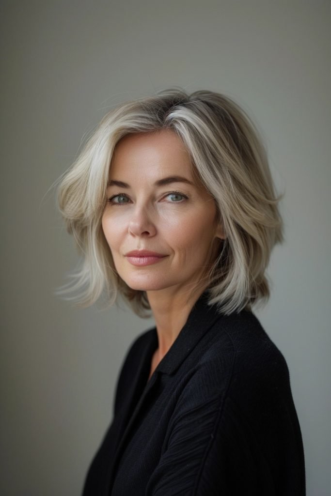 Side Part Bob hairstyles 50 year old women