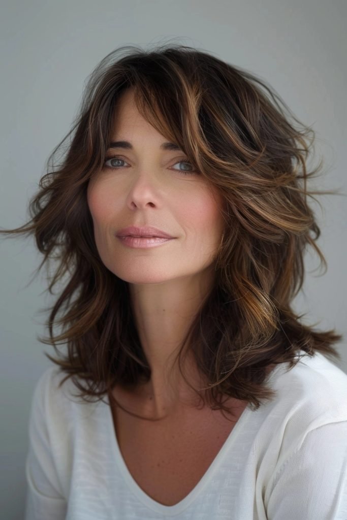 Side-Swept Bangs hairstyles 50 year old women