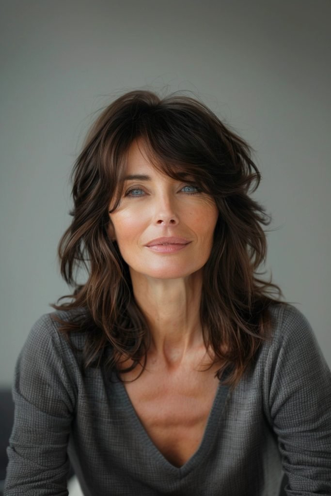 Side-Swept Bangs hairstyles 50 year old women