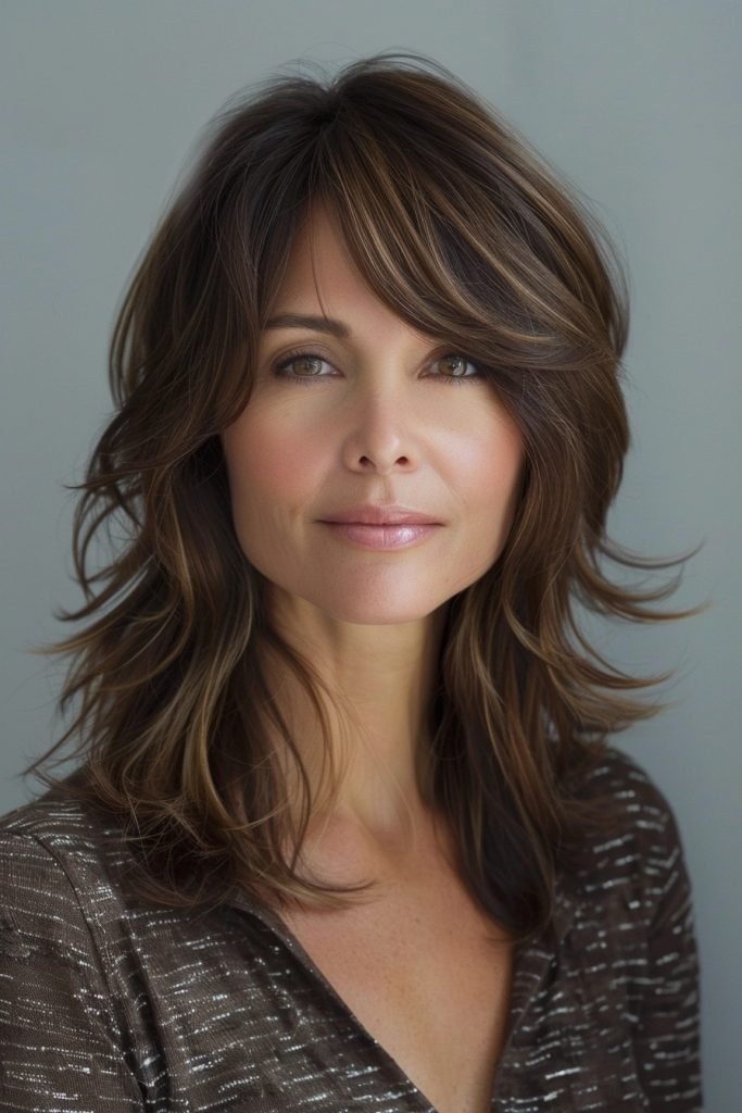 Side-Swept Bangs hairstyles 50 year old women