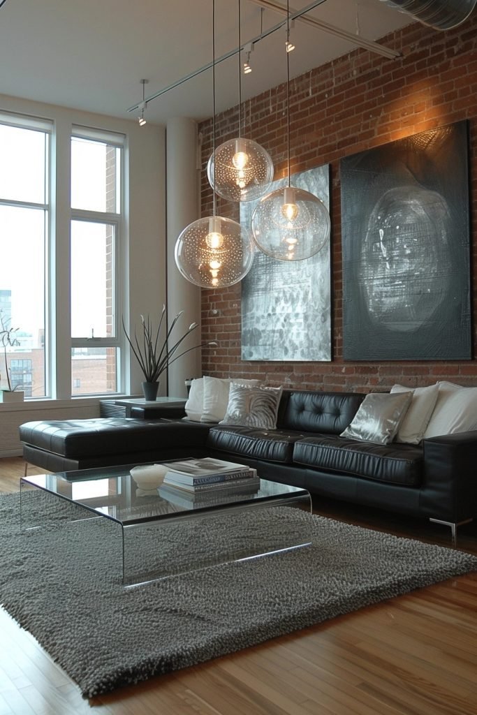 Sleek Glass and Metal Accents