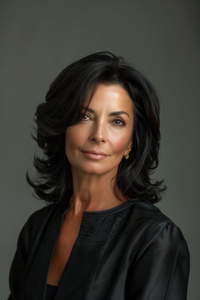 Sleek Lob hairstyles 50 year old women