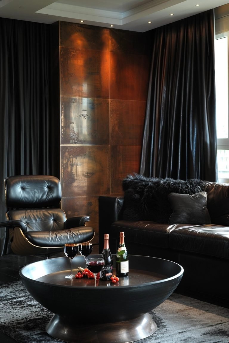 29 Black Curtains Living Room Ideas For Modern Glam - Courtneys World