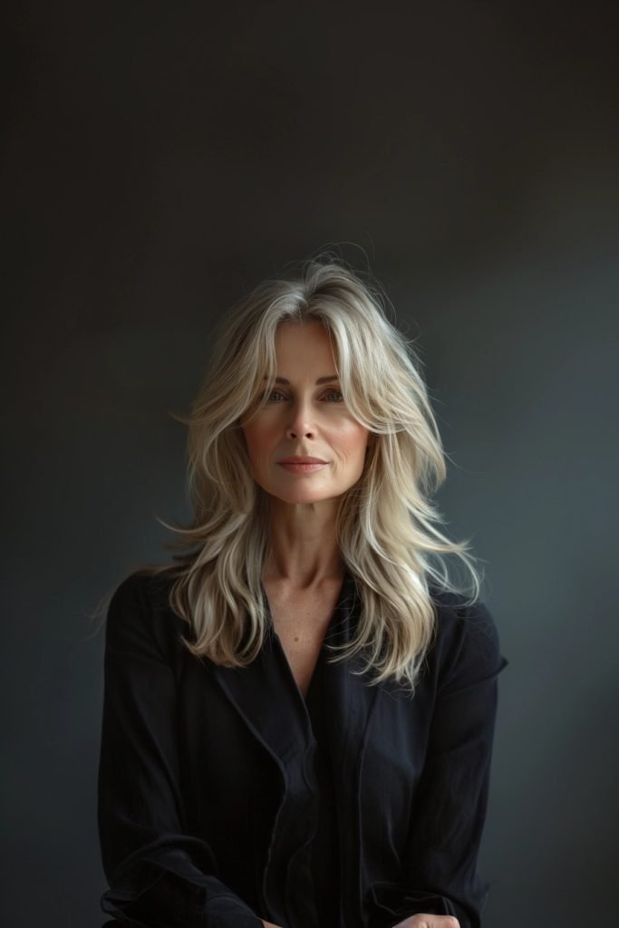 Soft Feathered Layers hairstyles 50 year old women