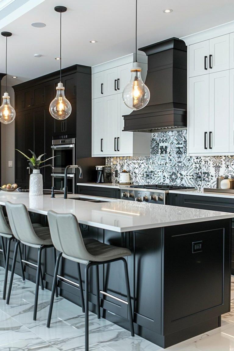 29 Black And White Modern Kitchen Ideas For A Stunning Makeover - Courtneys World