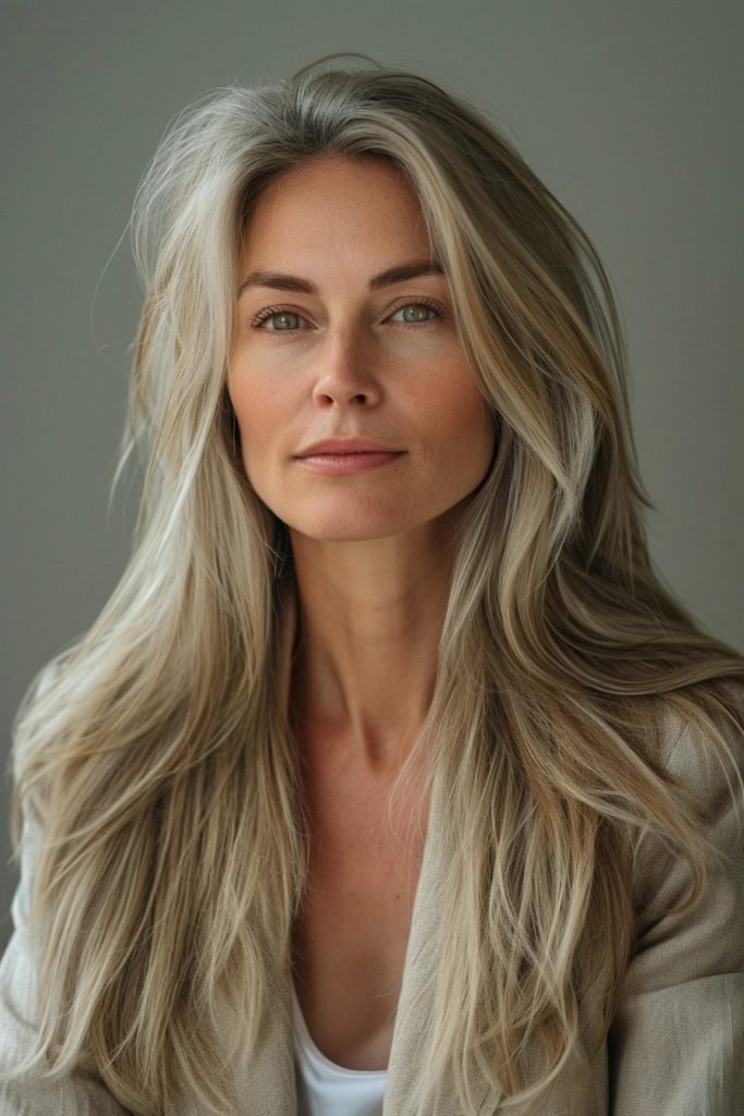 Straight and Sleek hairstyles 50 year old women