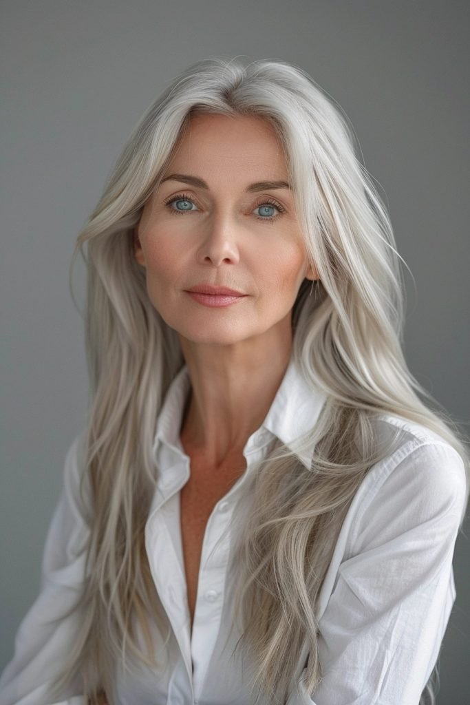Straight and Sleek hairstyles 50 year old women