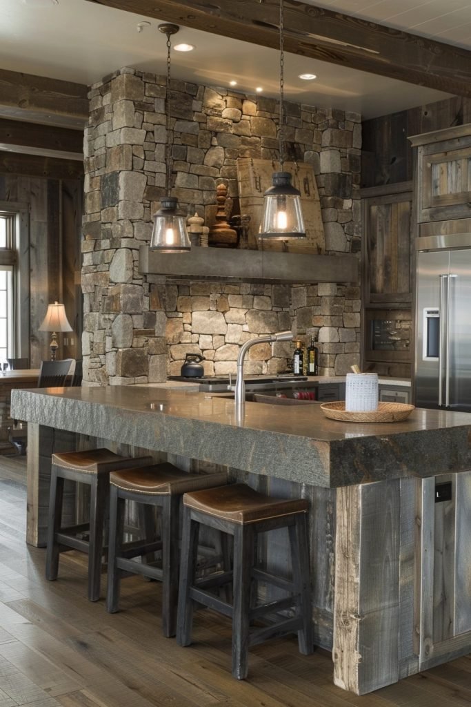 Sumptuous Stone-Clad Cooking Spaces