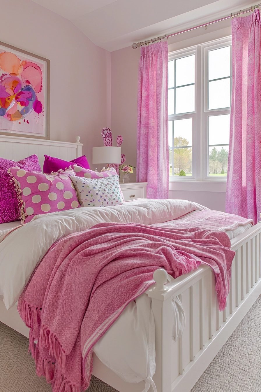 29 Curtains For Pink Bedroom Ideas To Add A Pop Of Color - Courtneys World