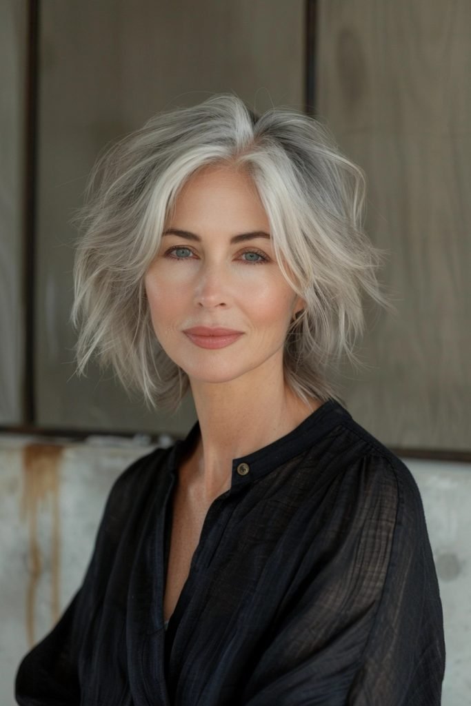 Textured Bob hairstyles 50 year old women