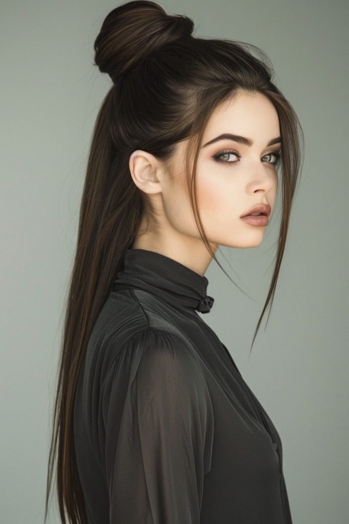 Top Knot hairstyles for long hair