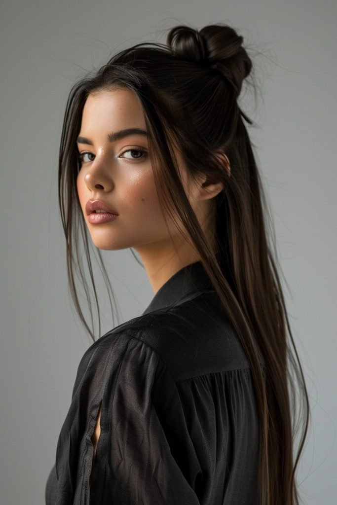 Top Knot hairstyles for long hair