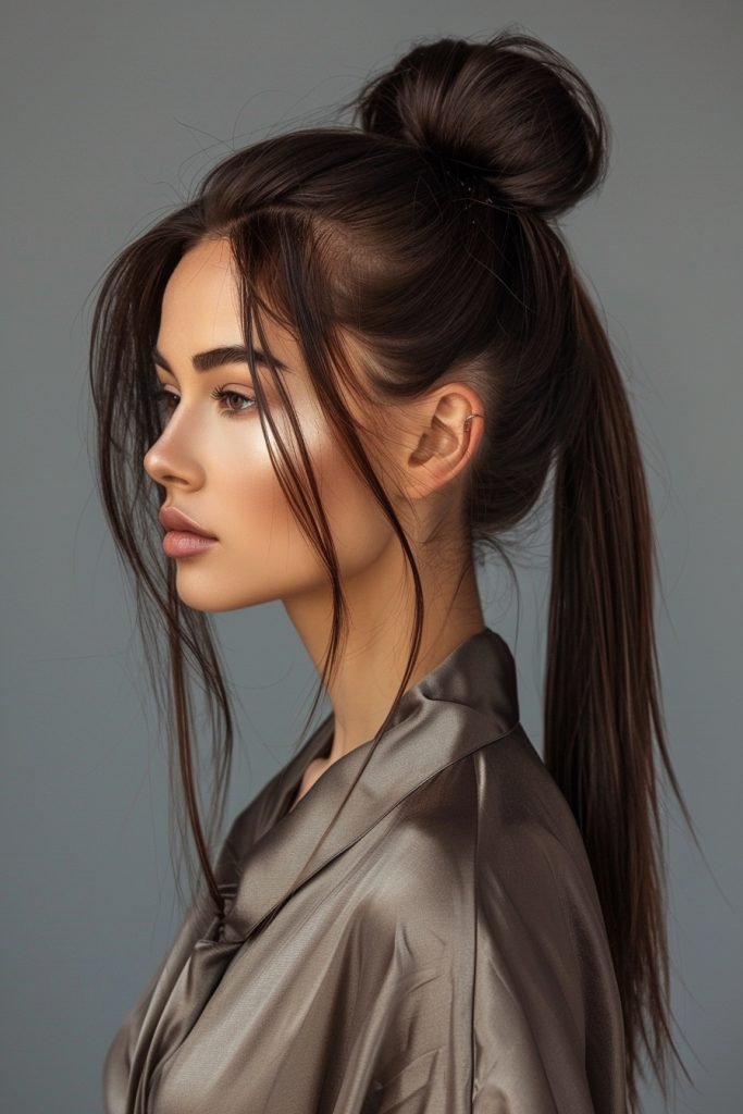 Top Knot hairstyles for long hair