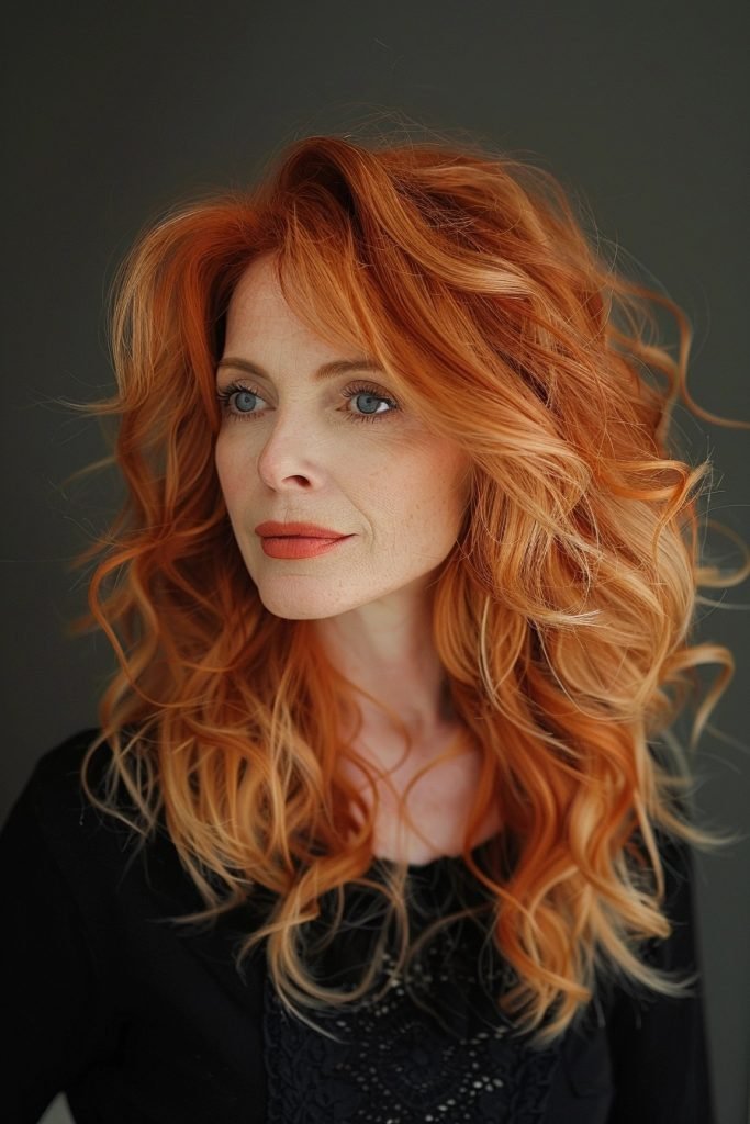 Tousled Waves hairstyles 50 year old women