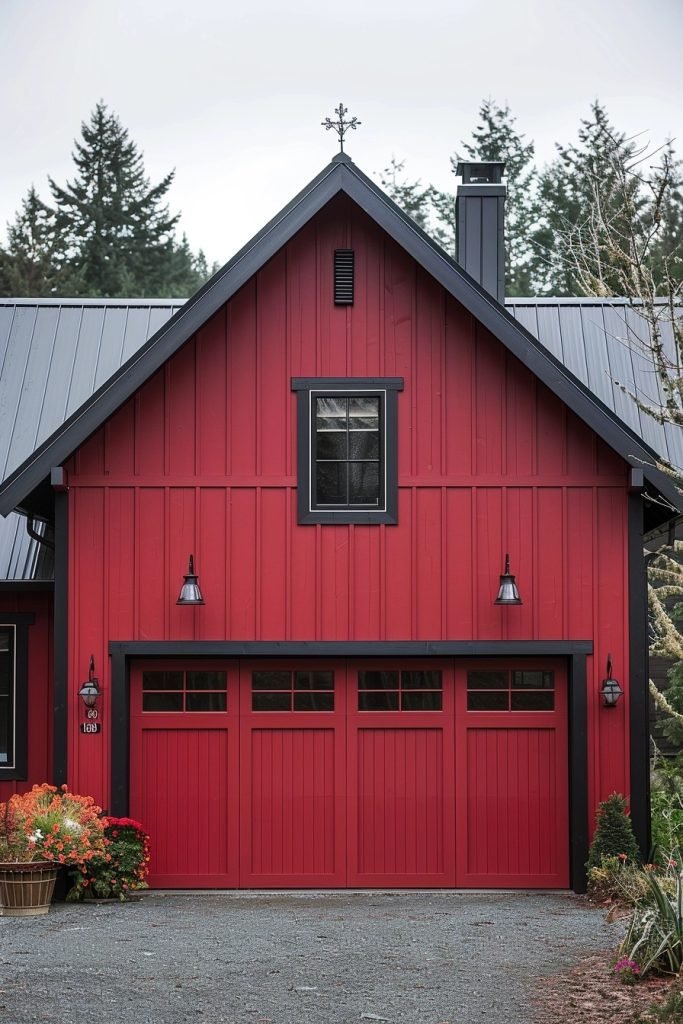 Two-Tone Cladding Farmhouse Garage
