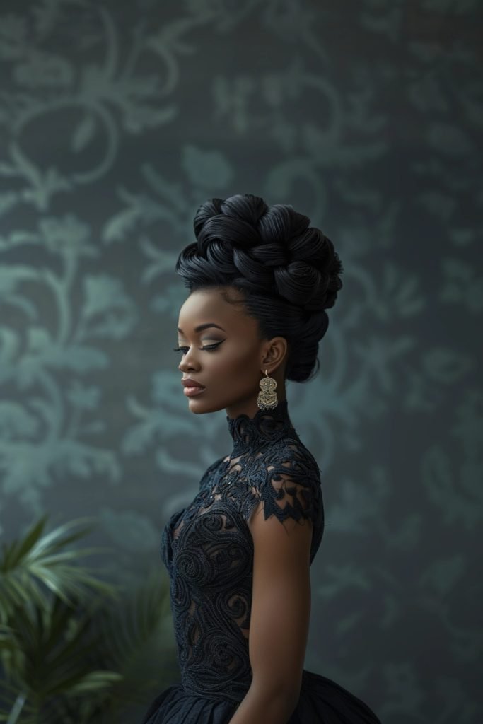 Updo with Accessories hairstyle for black hair