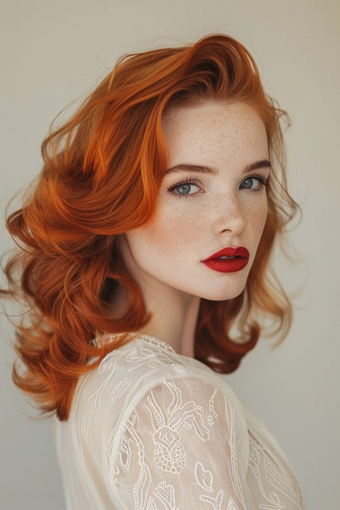 Vintage Waves hairstyle for long hair