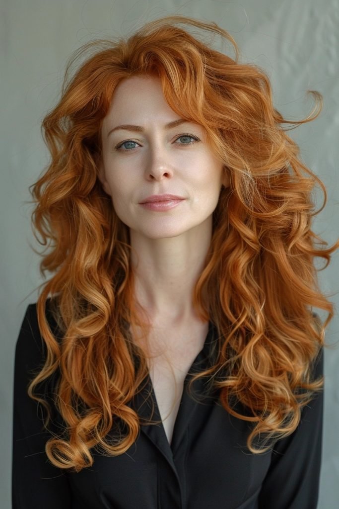 Voluminous Curls hairstyles 50 year old women