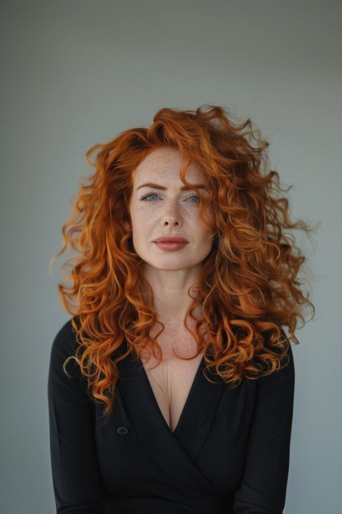 Voluminous Curls hairstyles 50 year old women